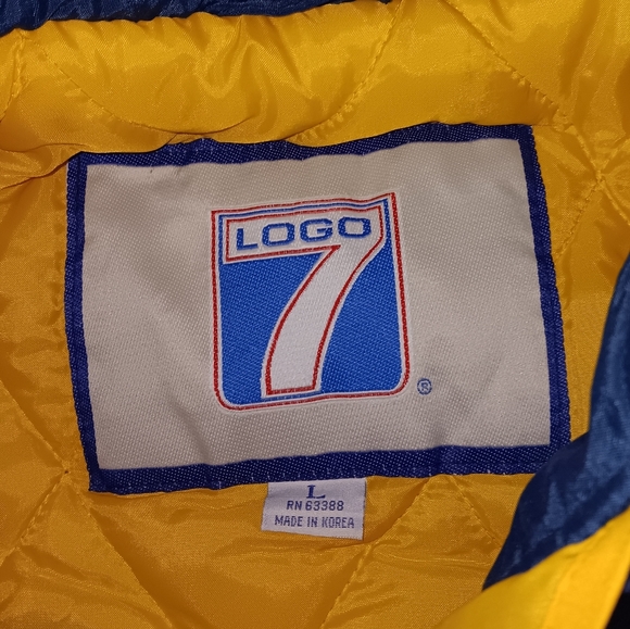 New 90s Logo 7 Michigan Wolverines Vintage Pullover Winter Coat U of M Jacket - Picture 4 of 6